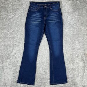 K.L.M Jeans Bootcut Women 11/12 Blue Dark Wash High Rise Stretch Denim